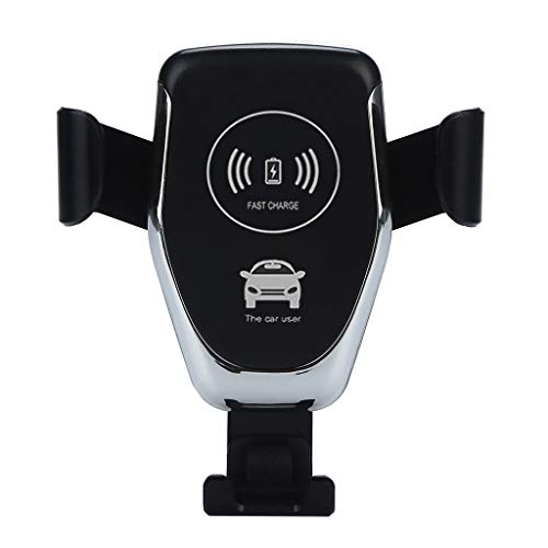 Preisvergleich Produktbild Glowjoy Kabelloses Autoladegerät,Qi Fast Wireless Charging Kfz-Halterung Schwerkraftgestänge Air Vent Phone Holder Kompatibel für Samsung GalaxyS10 / S10 + iPhone X und Andere Qi Geräte (Schwarz)