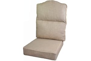 Gilda Replacement Conservatory Cane Furniture DELUXE PIPED - HUMP TOP CHAIR/SOFA/SUITE CUSHIONS (Including Covers and Fillings) for Conservatory Furniture-Wicker,Rattan (Linoso Cream)