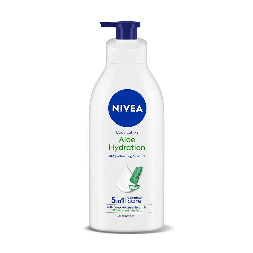 NIVEA Aloe Hydration Body Lotion 600 ml | 48 H Moisturization | Refreshing Hydration | Non Sticky Feel | With Goodness of Alo