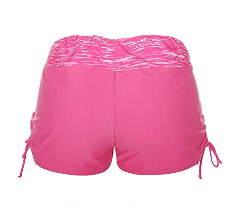 ReliBeauty Damen Geblümt Muster Taille Kurze Boyshorts Schwimmhose Verstellbare Kordel Bände Badeshorts - 2