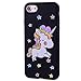 Produktbild Handyhülle iPhone 7s Silikon, LuckyW Kristall Crystal Einhorn Unicorn Hülle für Apple iPhone 7 7S (4.7 zoll) Soft Silikon Tasche Transparent Clear Klar Durchsichtig Ultra Slim Thin Dünne Schutzhülle Weiche Flexibel Kratzfeste Scratch-Resistant Stoßfest Shockproof Etui Bumper Case - Schwarz