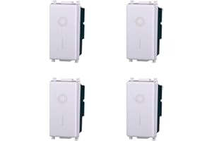 Elektronova Interruttore Bipolare 2P 16A Bianco compatibile Vimar Plana Kit 4 Pezzi 0402