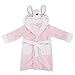 Childrens Girls Rabbit Design Hooded Supersoft Microfleece Dressing Gown (2-3 Years) (Baby Pink (Rabbit))