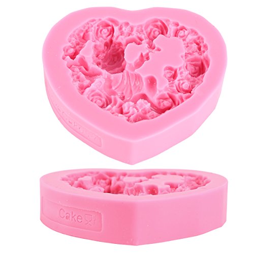 Silikon Spitze Effekt Engel Angel Cupido Baby Geburt Ausstecher Ausstechform Marzipan Fondant Tortendeko Torten Deko Tortenrand Deko Rand Kuchenform Backform Seife Hochzeit Party - 4