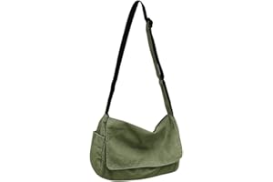 YILCER Canvas Crossbody Bag for Women Men, Large Canvas Shoulder Bags Tote Bag For School Travel Casual Daily, 38CM*24CM*16CM