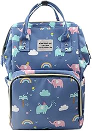 House of Quirk Baby Diaper Bag Maternity Backpack (Blue Elephant Printed)