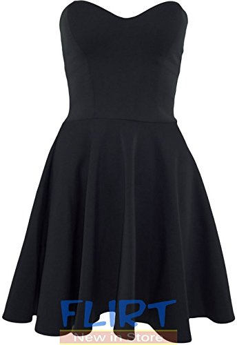 Preisvergleich Produktbild Damen Mini-Kleid, enganliegend, trägerlos, gepolstert, Damen Skater Plisseerollo, Stretch, Gr. 34-40 Gr. X-Large, Rot - Korallenrot
