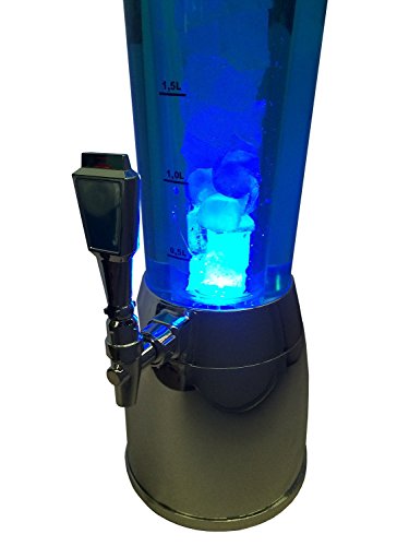 Getränkesäule 4 L Liter Biersäule Biertower mit Kühlröhre und LED Beleuchtung - 4