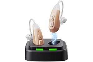 JINGHAO Amplificatore audio ricaricabile - Coppia di amplificatori sonori personali per contorni auricolari