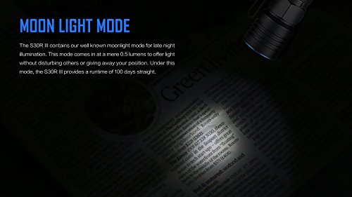 Olight® S30R III Taschenlampe wiederaufladbar – Cree XM-L2 CW LED max. 1050 Lumen mit 1 x speziellem Lithium Ionen 18650 Akku 3500mAh, 1 x USB-Ladekabel , 1 x Magnet Dockingstation und Handschlauf - 6