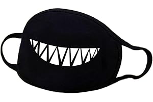 TOPHOMER Máscara de algodón, reutilizable, color negro, antipolvo, con divertido patrón para actividades al aire libre