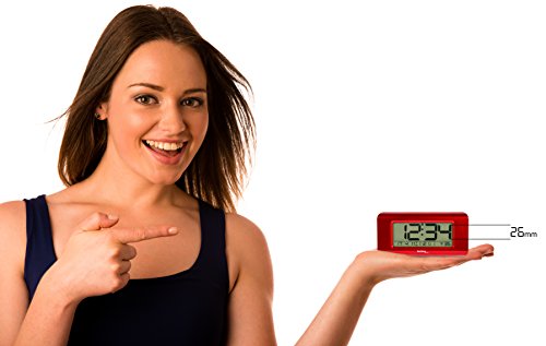 WT 197 – eleganter Funkwecker mit Temperaturanzeige, Technoline, rot-metallic, 14,5 cm x 38,8 cm x 7,2 cm - 3
