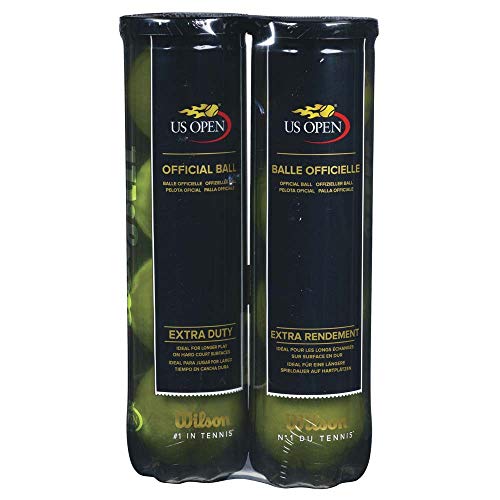 Wilson Balles de Tennis, US Open, 2 Boîtes de 4 Balles Chacune, pour Surfaces Dures, Jaune, WRT11752P