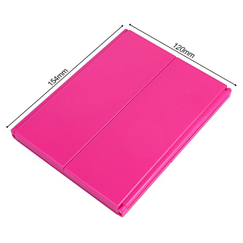 Hommii Faltbarer beleuchteter Schminkspiegel, Trifold Kosmetikspiegel Standspiegel Make Up Spiegel Klappspiegel mit 8-LEDs für die Reise oder das Bad (Batterie im Lieferumfang enthalten) - 8