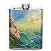Produktbild WBinHua Flachmänner Stainless Steel Flask, Whiskey Flask Vodka Alcohol Flask Sea Ocean Mermaid Marine Life Portable Pocket Bottle, Bag Bottle, Camping Wine Bottle, Suitable for Men and Women 7oz