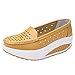 Produktbild YEARNLY Outdoorschuhe Damen Low Sneaker Slip Ons Schnürer Turnschuhe Leicht Arbeitsschuhe Freizeit Schuhe Schnürschuhe Outdoor Wanderschuhe Espadrilles Weiß Blau Gelb