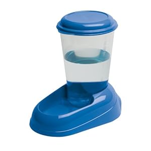 Ferplast Dispensador de agua para perros de talla pequeña y mediana y gatos NADIR 3 litros, Depósito transparente con tapa, Plástico, Base antideslizante, 29,2 x 20,2 x h 28,8 cm Blanco
