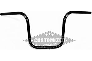 WESTLAND CUSTOMS 7/8 Inch (22mm) Lenker Universell Narrow Ape Hanger 30cm Schwarz