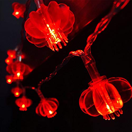 Chinese Red Lanterns String Lights LEDs Battery Operated Perfect Decoration for Chinese New Year,Spring Festival,Wedding,Party Decoration,Symbols of Good Luck, Fortune and Health