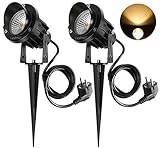 ^_^[Mit Stecker]:LED Gartenstrahler 1,5 m langes Netzkabel mit EU-Stecker, sehr praktisch, und die Verwendung ist nicht eingeschränkt.