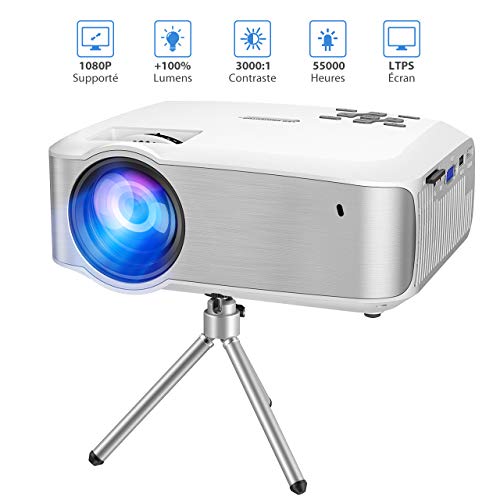VICTSING Projecteur Portable 1080P Full HD, Rétroprojecteur 3000 Lumens, Contraste 3000:1 Vidéopro VICTSING Projecteur Portable 1080P Full HD, Rétroprojecteur 3000 Lumens, Contraste 3000:1 Vidéopro