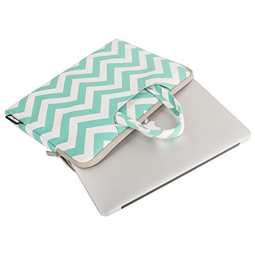 MOSISO Chevron Segeltuchstoff Hülle Sleeve Aktentasche für 15-15,6 Zoll MacBooks, Laptops Farbe: Heiß Blau - 4