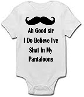 Baby Grow Ah Good Sir I Do Believe i Just Shat My Pantaloons (white, 6-9 months)
