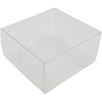 Aurora Store 50 Scatoline quadrate cubo in PVC Trasparente 5x5x5 cm portaconfetti bomboniera Astuccio Matrimonio Battesimo Laurea plastica segnaposto