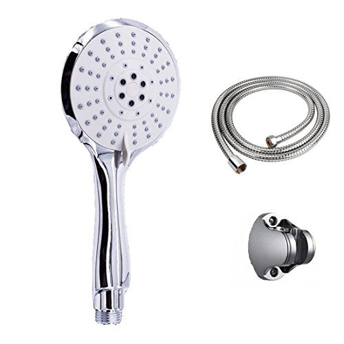 5 Modus 115 mm Bad Dusche Head Set mit 1,5 m Brauseschlauch und Halterung Halter Chrom universal