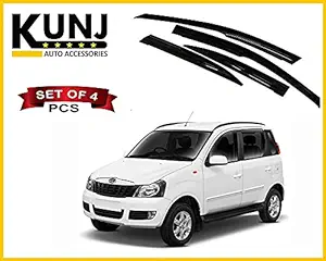 Kunj Autotech Door Visor Wind Rain Deflector Black Color Compatible for Mahindra Quanto Year 2012-2018 Set of 4 Pieces