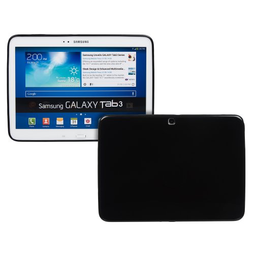 Invero® Samsung Galaxy Tab 3 10.1 Inch GT-P5200 GT-P5210 TPU Silikon Tasche Hülle Schutzhülle mit LCD displayschutzfolie (Schwarz / Black)