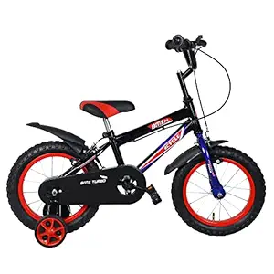 Eastman BMX Turbo Cycle 14 Inch with Support for 3-6 Years Kid (Black & Blue)