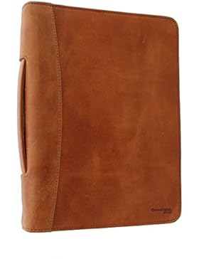 Greenland Nature Leder Zip Rund Konferenz Ordner mit Haltegriff 1339