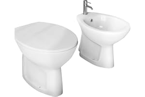 Yellowshop Set Sanitari Bagno SIG, Vaso Rimless e Bidet, Bianco