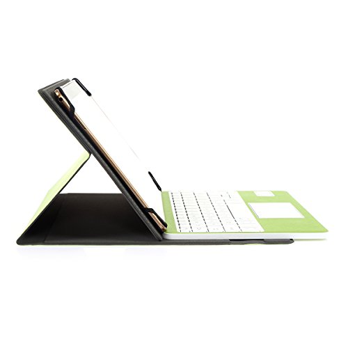 Besmall Wireless Touch Bluetooth Drahtlose Tastatur mit QWERTZ Tastaturlayout für Android Windows Tablet Smartphone(Mit PU-Hülle,Grün) - 6