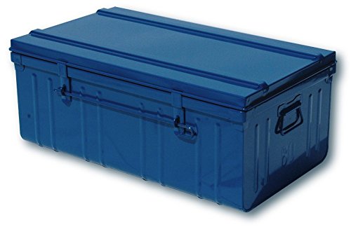 1PLUS Stahlkiste Transportkiste Werkzeugkiste 80 x 45 x 35 cm 126 Liter, blau