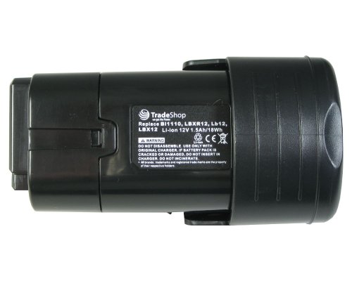 Hochleistungs Li-Ion Akku 12V / 1500mAh ersetzt Black&Decker BL1310 BL1110 LB12 LBXR12 LBX12 für EGBL108 EGBL108KB GKC108 HPL106 HPL10IM HPL10RS LDX112 LDX112C PSL12 - 3