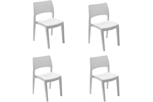 URBN GARDEN Modern Garden Durable Comfy Plastic Patio Outdoor Furniture Chair Set of 1/2/4 | Weather UV Resistant Chairs for Outdoor Living | White or Anthracite Colours
