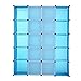 Produktbild Homdox Regalsystem Aufbewahrung Regal Steckregal Stoffschrank Kleiderschrank Garderobe Kommode Steckschrank 20 Gitter DIY Schrank für Kinderzimmer,Schlafzimmer, Wohnzimmer 147 x 185 x 37 cm Blau