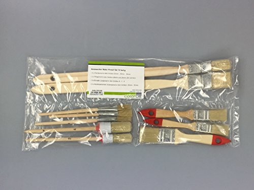 Maler Pinsel Heimwerker Set 10 teilig – 2 Eckenpinsel – 2 Ringpinsel – 3 Flachpinsel – 3 Emaillelackpinsel – Malerpinsel Set - 2