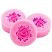 Produktbild 3er Set Fondantform mit 3D- Rose, florale Verzierung, romantische Anlässe, detailreiche Schokolade-Form, Geburtstag, Feiern, Marzipan, Fondant, Muffin–Dekoration, Ausstecher, Frosting, Farbe: Rosa