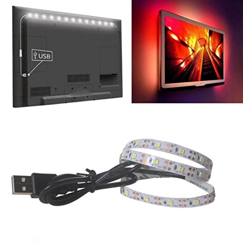 Preisvergleich Produktbild Kingko® Led TV Hintergrundbeleuchtung,50CM USB-Leiste Led Beleuchtung Hintergrundbeleuchtung Fernseher,TV-Bildschirm und PC-Monitor,Led Strip. (weiß)