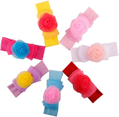 Jolieer 7 Pieces Cute Baby Elastic Headbands Hair Bands Rabbit Ears