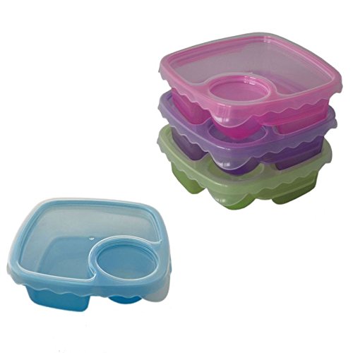 Preisvergleich Produktbild SNACKBOX SALATSCHÜSSEL LUNCHBOX FRÜHSTÜCKSBÜCHSE PAUSENBROTDOSE DRESSINGDOSE (Violett)