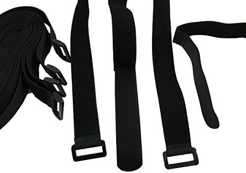 Velcro Straps with Buckle 20 mm or 30 mm wide – Set of 12 Extra Long Velcro Cable Ties Straps with Buckle Eyelet Eyelet – Velcro Fastener for Professional Garden, Men at Work, Leisure, Camping/4 x 120 cm x 150 cm, 4 x 250 cm or 4x 40 cm, 4x 60 cm, 4 x 80 cm, Set 2 (4x 40cm, 4x 60cm, 4x 80cm)