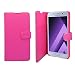 Produktbild Samsung Galaxy A3 2017 Schutzhülle Rosa Schlicht PU Lederetui Klapphülle Abdeckung Gadget Boxx