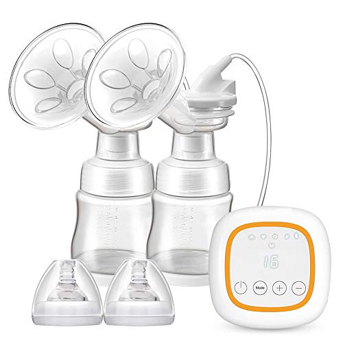 Tiralatte, Bammax Doppio Tiralatte Elettrico Ricaricabile con Funzione Massaggio, Senza BPA