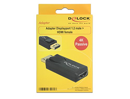 Delock 65571 Adapter Displayport 1.2 Stecker zu HDMI Buchse 4K Passiv schwarz - 2