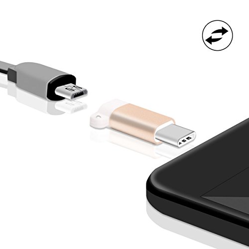MIDWEC 2 Stück Mini Type c Adapter/ USB-C to Micro USB Adapter,USB C Adapter ,Verwandelt USB Type-C Input in Micro-USB/Golden (String) - 2