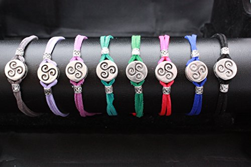 Pulsera Celta de Antelina y Zamak metalizado, Triskel (trisquel)